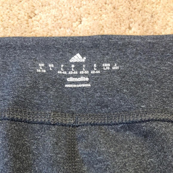 adidas Heather Grey Climalite Workout Capri Pants with Small Logo Detail - Picture 5 of 7